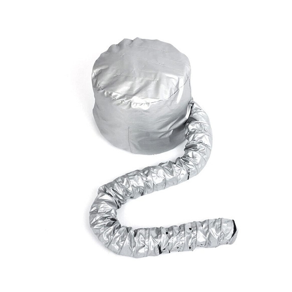 Silver Hair Dryer Bonnet Attachment Soft Adjustable Hood Cap for Fast Drying and Heat Therapy