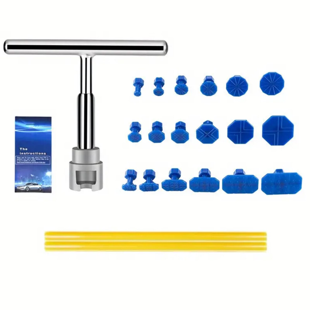 Paintless Dent Kit With Tbar Car Dent Puller And Adhesive Strips For Auto Body Removal 9053599091141