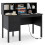 Costway 120 CM Writing Desk With Hutch Computer Desk with Power Outlets 1