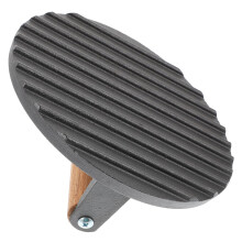 Grill Press Cast Iron Steak Press with Wood Handle for Even Searing and Faster Cooking Results
