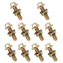 Exhaust Manifold Bolt Kit 10PCS Strength Carbon Steel Hex Flange Nuts for Cars Trucks SUVs Gold