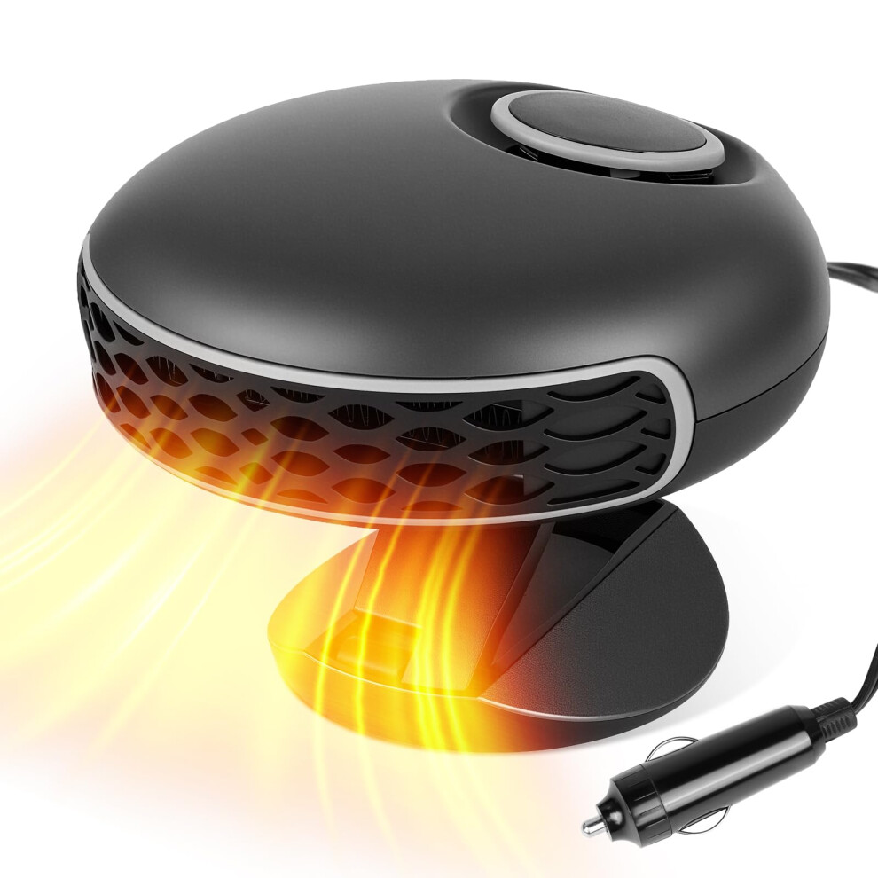 Portable 12V Car Heater And Defroster, 150W Fast Heating, 360 Rotating For Winter Driving 9053599093121