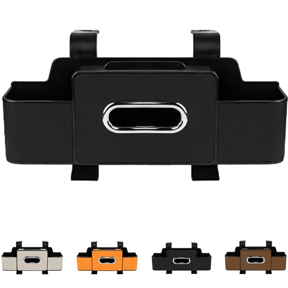 3In1 Waterproof Leather Car Backseat Organizer With Cup Holders And Tissue Box Black 9455672766661