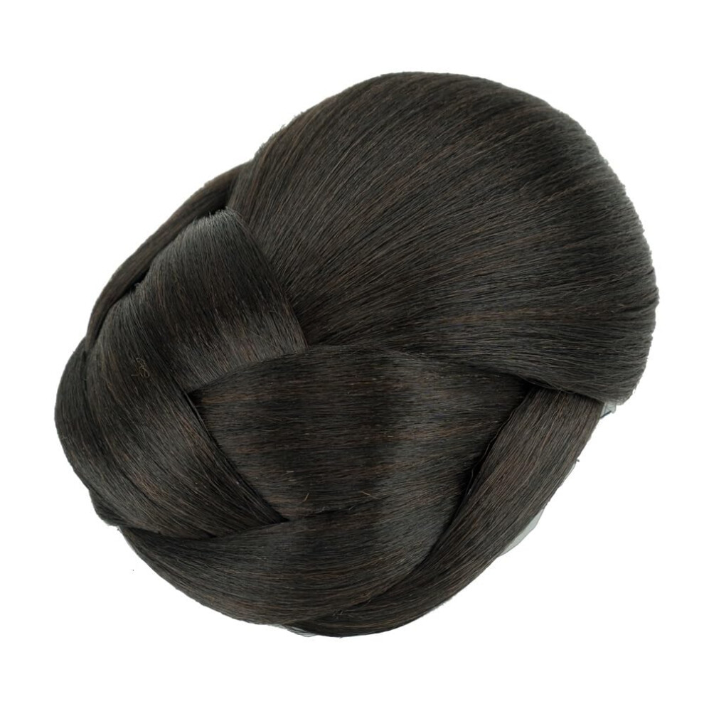 Unisex Black,Brown Synthetic Hair Bun With Elegant Braided Chignon Clipin, Donut Style Hairpiece For Women Brown Black