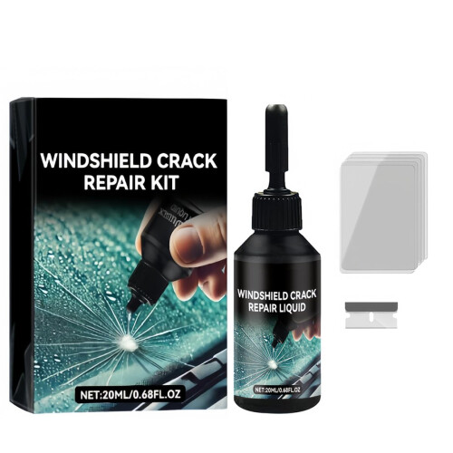 Windshield  Kit with Advanced Resin for Fast Chip and Crack Fix, Improves Visibility, 1 Pcs