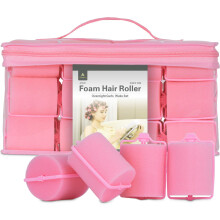 Foam Hair Rollers Set 24pcs Soft No Heat Curlers for Overnight Waves Heat Styling Pink 2in