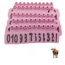 Numbered Plastic Cattle Ear Tags 001100 Durable TPU Livestock ID Tags with Clear Laser Numbering