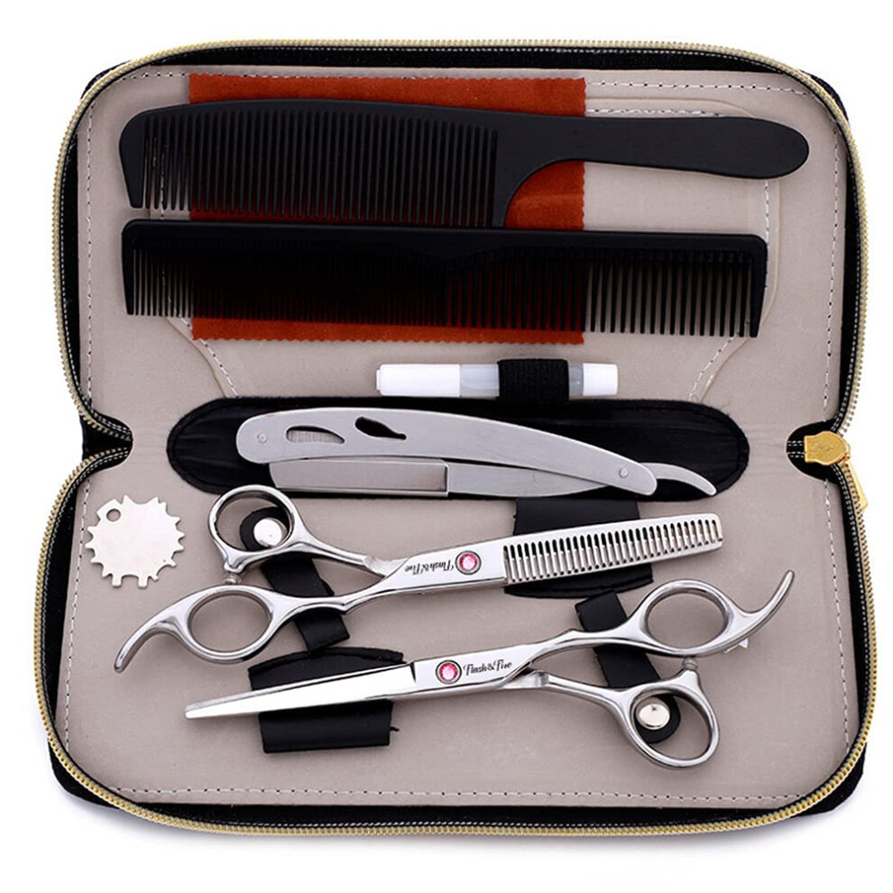 Professional Hairdressing Scissors Set Japanese Stainless Steel Barber Salon Kit with Thinning Shears