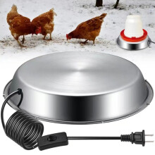 Heated Chicken Waterer Base for Winter with Stainless Steel FreezeResistant Design, 12in Silver