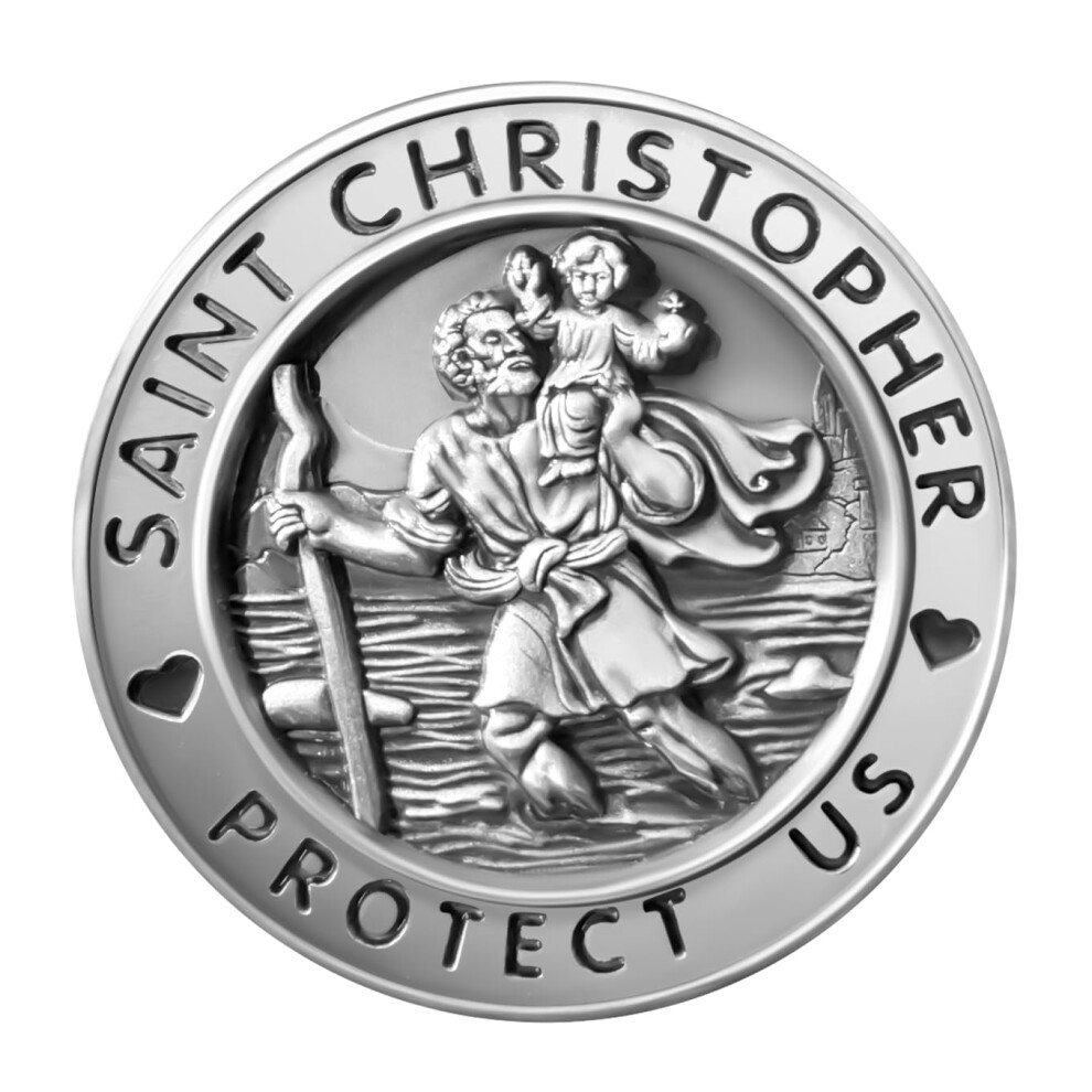 Saint Christopher Car Visor Clip Medal, Durable Metal Safety Protection Gift For Drivers And Travelers 9053599094364