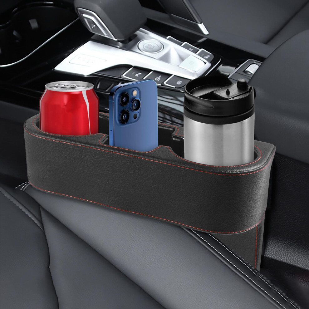 Car Cup Holder And Seat Gap Organizer With Extra Storage For Car Truck Suv, Black 9053599094654