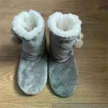 (Gray Dribbling 1) Warm Socks Anti-slip Design Thickening Floor Boots Christmas Gifts Anti-slip Floor Socks Safe Not To Fall. Plush Tall Slippers