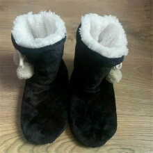 (Black Dribbling 1) Warm Socks Anti-slip Design Thickening Floor Boots Christmas Gifts Anti-slip Floor Socks Safe Not To Fall. Plush Tall Slippers