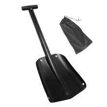 Aluminum Alloy Snow Shovel with Wide Metal Blade, Foldable Retractable Handle for Car Snow Removal