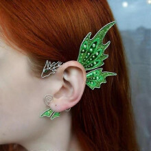 (A01) Halloween Gothic Elf Ear Cuff Halloween Cosplay Dragon Butterfly Elf Ear Clip Retro Punk Hip Hop Ear Clip Halloween Jewelry Gift Earrings