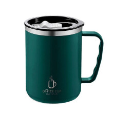 (500ml, green) 500ml Stainless Steel Mug Coffee Cup Fashionable And Simple Office Cup With Cover