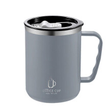 (500ml, grey) 500ml Stainless Steel Mug Coffee Cup Fashionable And Simple Office Cup With Cover