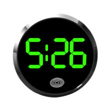 Car Dashboard Clock with LED Touch Luminous Display, Alloy Round Design for Car Truck Home Green