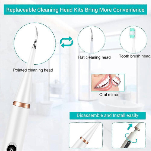 (Blue basic style) Powerful Ultrasonic Plaque Remover for Teeth with 5 Modes - Dental Tooth Cleaner 2