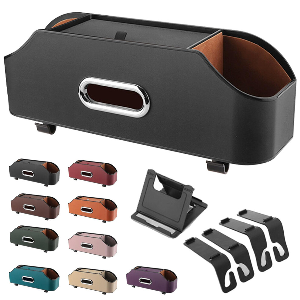 3In1 Multifunctional Car Back Seat Organizer With Cup Holders, Hooks And Phone Holder, Black 9053599095873