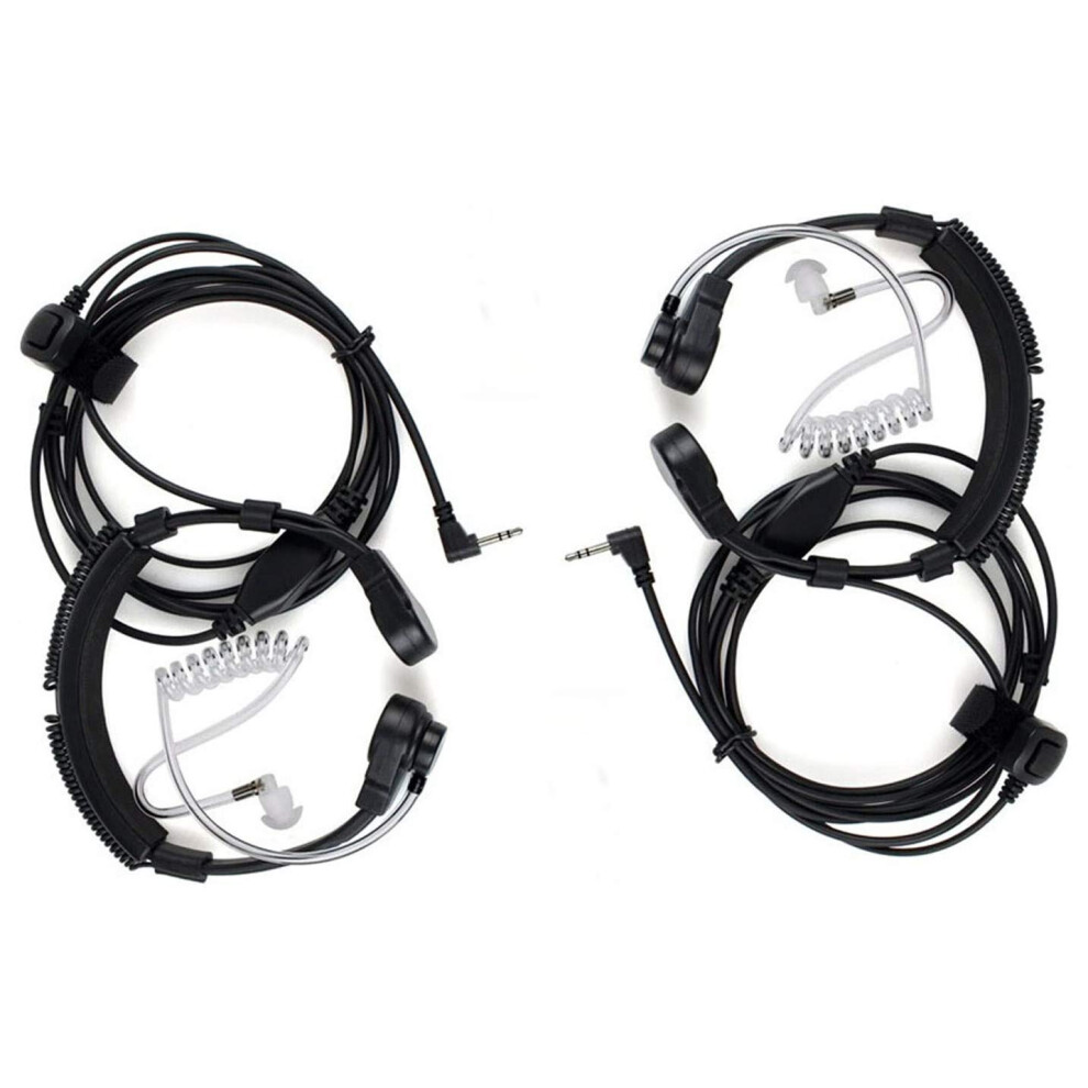 2 Pack Throat Mic Headset With Finger Ptt, Covert Acoustic Tube Earpiece 2.5Mm For Motorola 9113335702332