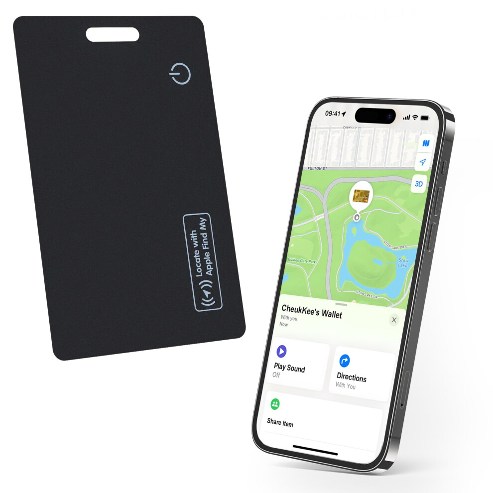 Bluetooth Wallet Tracker Card 2Pack For Apple Find My, Slim Rechargeable Item Finder With Keychain Hole 9070919921568