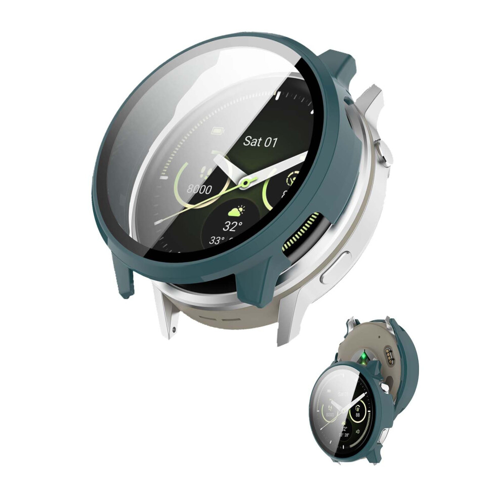 45Mm Case With Builtin Tempered Glass Screen Protector, Hard Pc Cover For Garmin Venu 4 Green 9070919921643