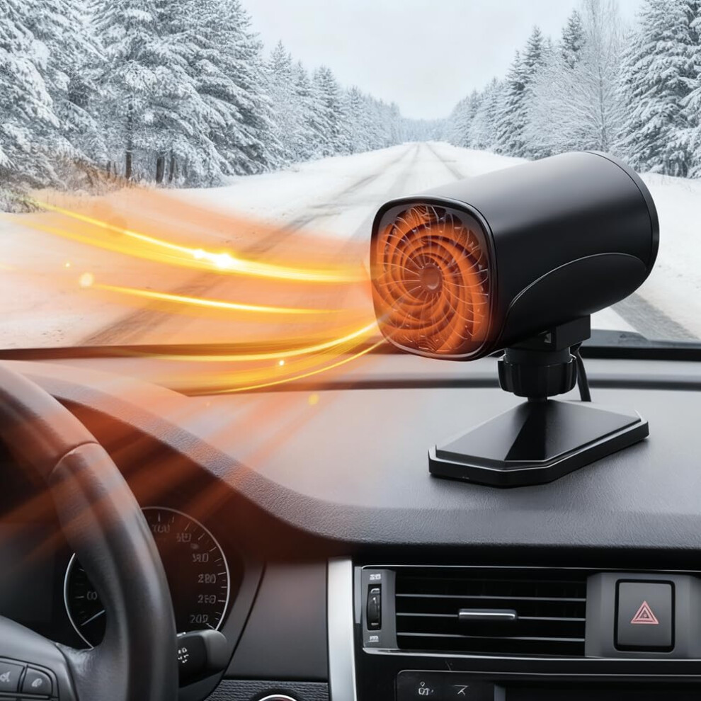 12V Car Heater And Defroster, Fast Heating Windshield Defogger Fan With 360 Adjustable Airflow For Rv Suv Truck 9455672769457