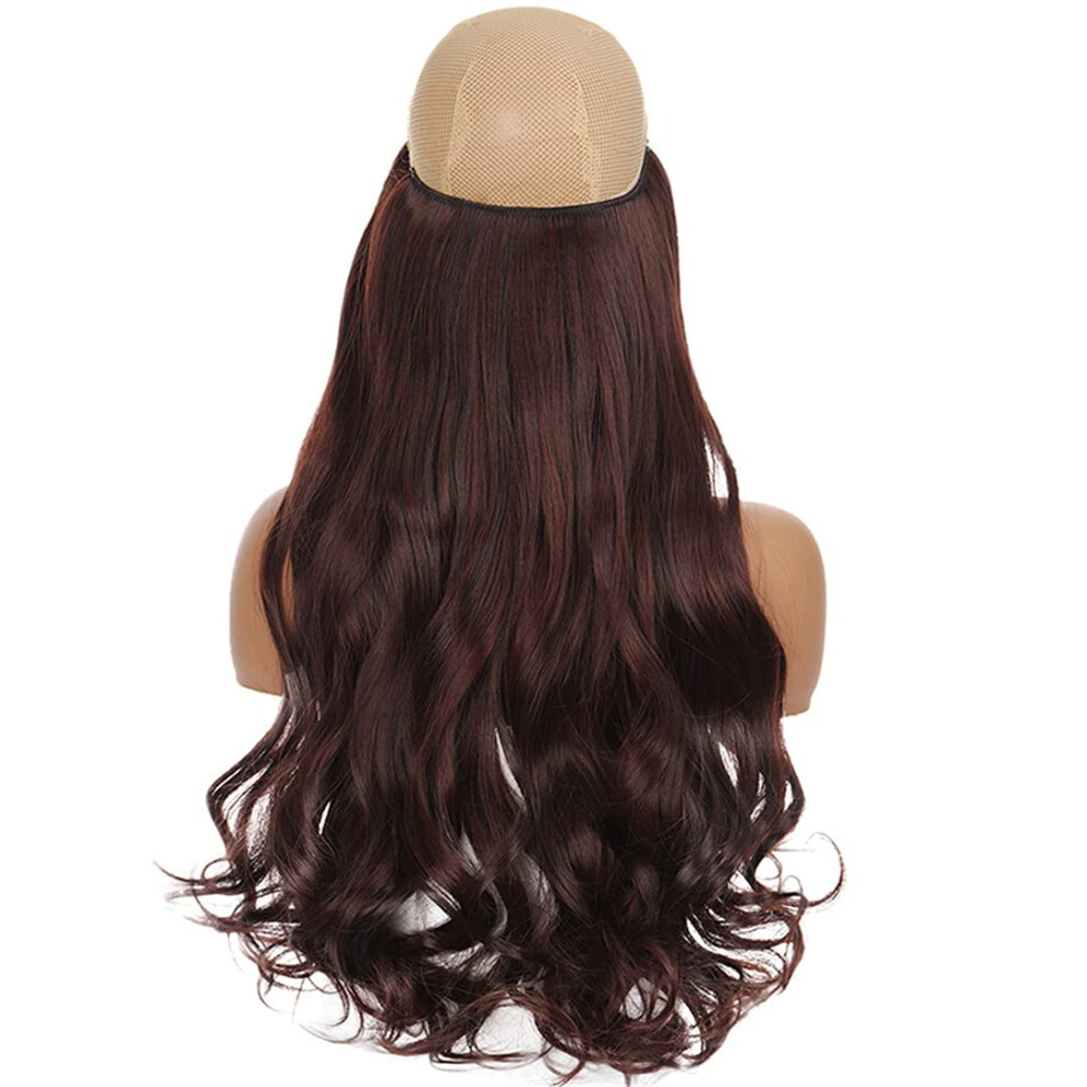 24 Inch Wavy Clip In Hair Extensions Heat Resistant Synthetic Hairpiece with Secure FiveClip Hold