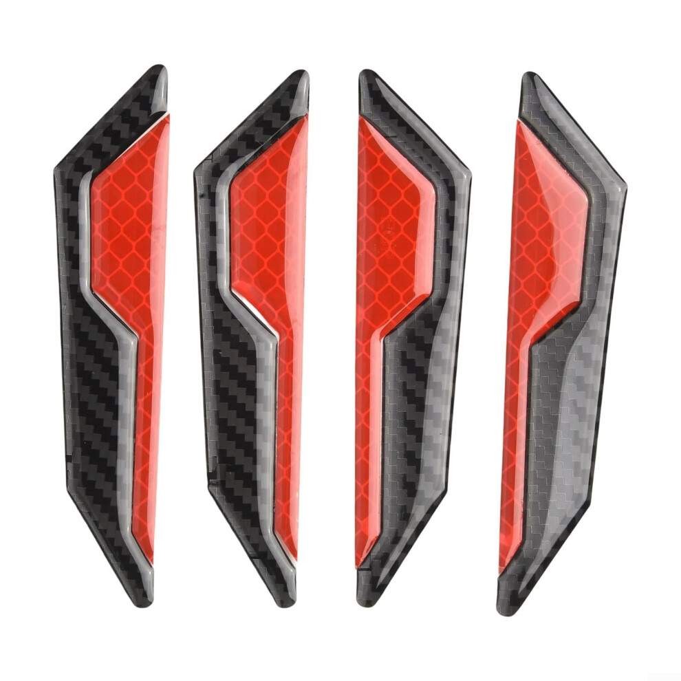 4Pcs Reflective Car Door Edge Guard Strips Universal Protector For Scratchresistant Safety Red 9455672769495