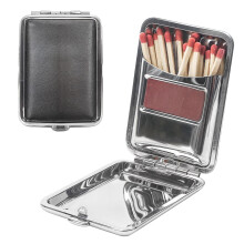 Stainless Steel Waterproof Matchbox Case with BuiltIn Striker for Outdoor Camping and Hiking