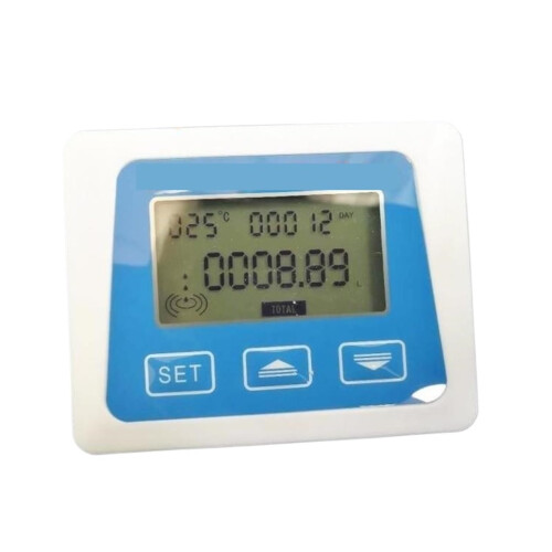 Digital Water Flow Meter with Temperature Display, 360 Rotatable Screen and Automatic Sensor Switching