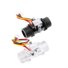 Digital Water Flow Meter G1/2 Sensor Switch with Transparent Enclosure DC 515V Black