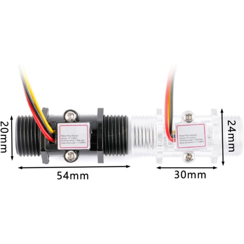 Digital Water Flow Meter G1/2 Sensor Switch with Transparent Enclosure DC 515V Black 2