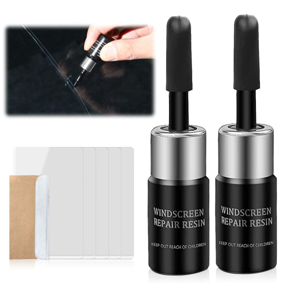 Windshield Kit 2Pcs For Car Glass Crack And Chip Fix, Invisible Diy Seal, Sunlight Curing 9455672770026