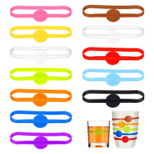 24 PCS Silicone Drink Markers, 12 Colors Reusable Wine Glass Charms for Party Cup Identification