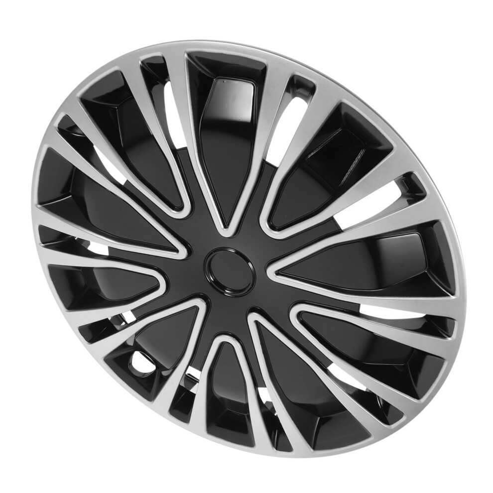 15 Inch Universal Car Wheel Hubcaps Wheel Rim Covers Stylish Durable Upgrade Silver/Black 9053599097037