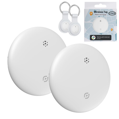 Bluetooth Item Tracker 2 Pack with Precision Guidance, IP67 Waterproof Key Finder for Android