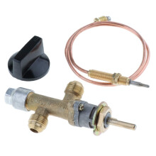 Gas Fire Pit Control Valve with Thermocouple and Knob, Dual Fuel, Durable Copper Build