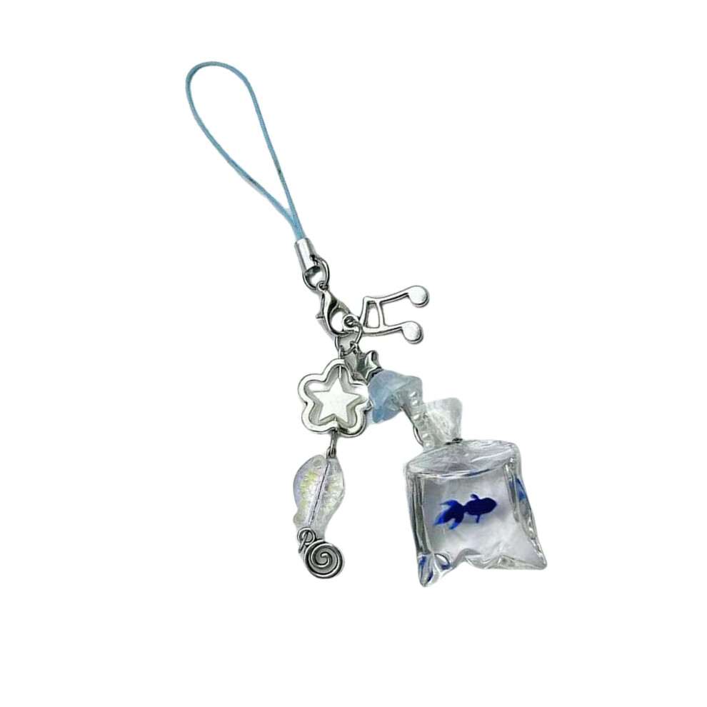 Fashion Fish Bead Phone Charm Handmade Resin Keychain Cute Beaded Bag Pendant For Women 9113335703605
