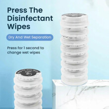 (1Set) 50pc Hand Pops Hand Wipes,compressed Towel, Face Towel, Disposable Press Disinfection Wet Towel Contains 300ml