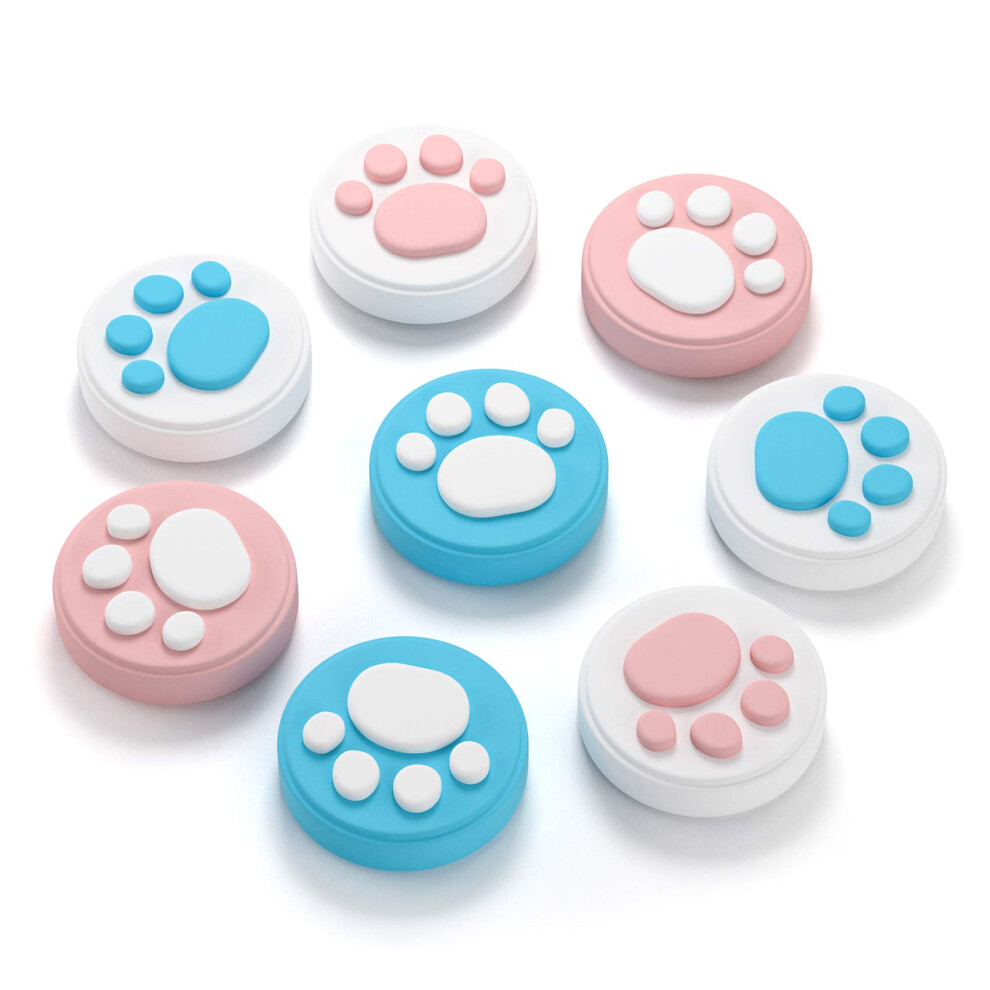 8Pcs Thumb Grip Caps Cute Cat Claw Soft Silicone Joystick Covers For Nintendo Switch And Lite 9070919923364