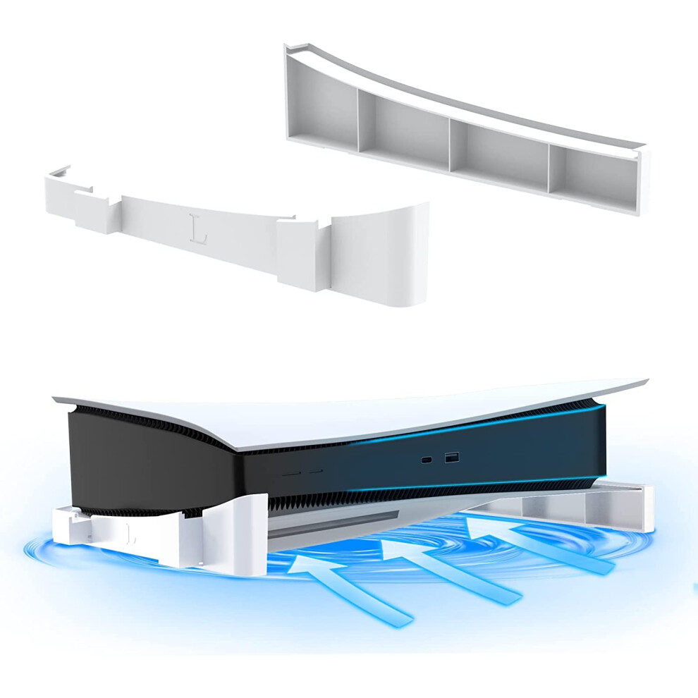 Horizontal Stand With Cooling For Ps5 Disc And Digital Editions, Elevated Console White 9070919923562
