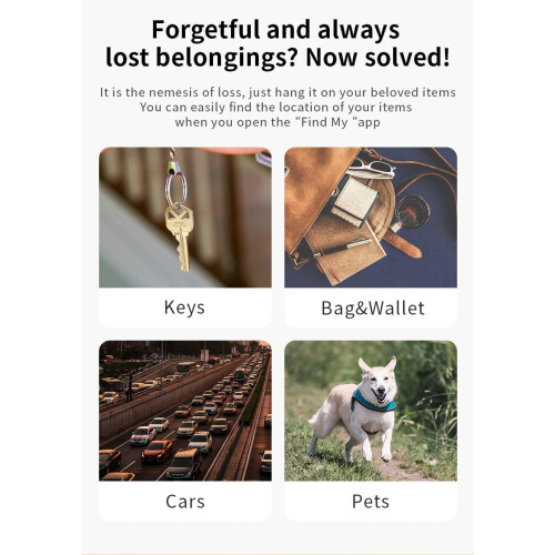 Bluetooth Tracker Compatible with Apple Find My, GPS Key Finder with Replaceable Battery, White 2
