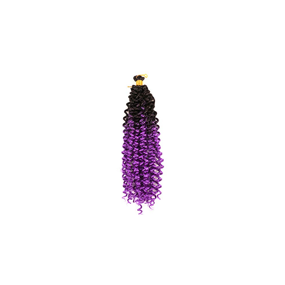Unisex Synthetic Braiding Hair Water Wave Ombre 14 Inch Afro Kinky Twist Crochet Hair Extensions