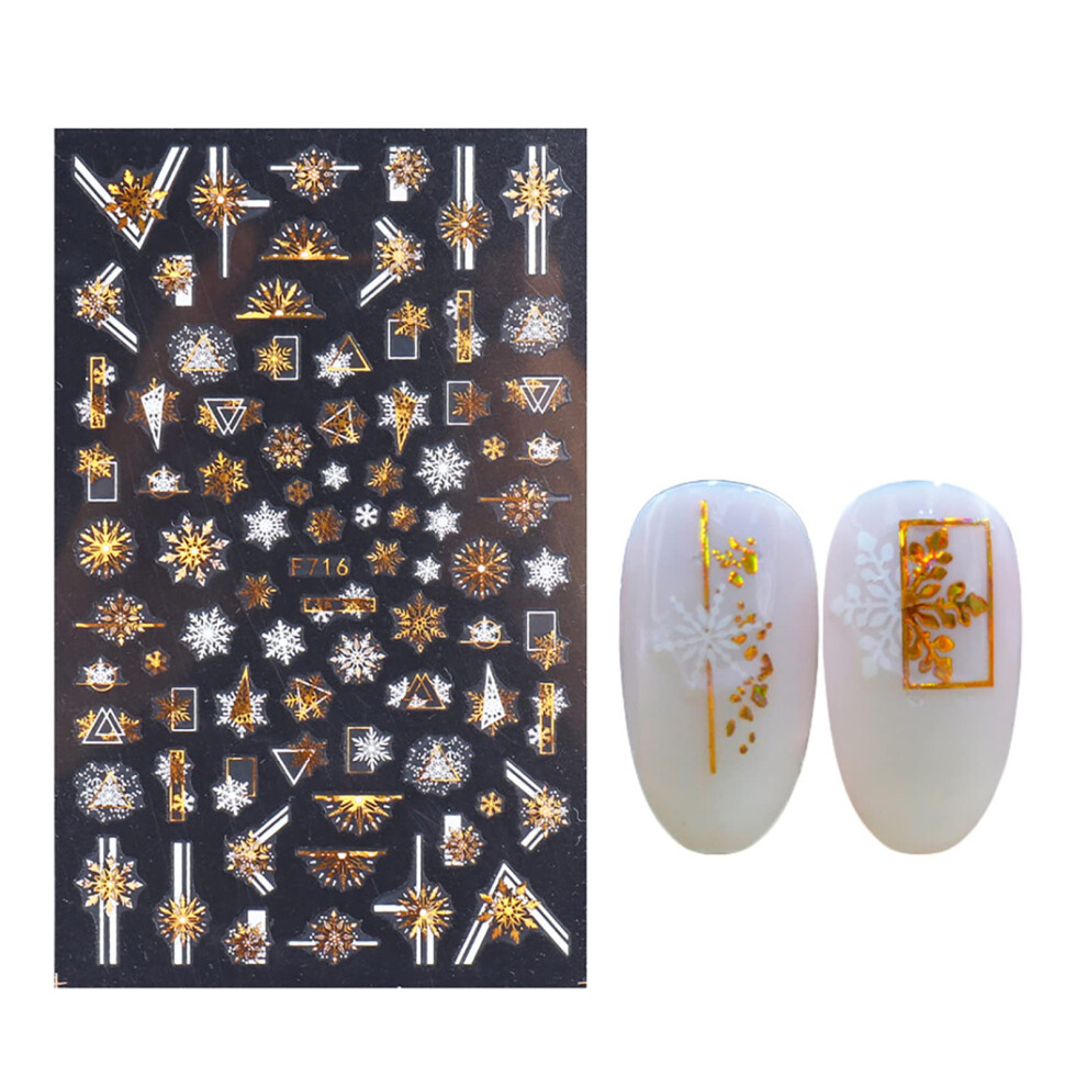 Christmas Nail Stickers 3D Santa Claus Snowflake Waterproof Decals for Festive DIY Nail Art