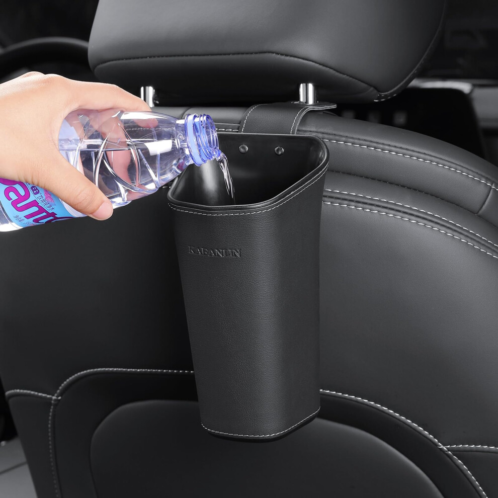 Car Trash Can Small Hanging Garbage Bin For Backseat Console Door Multiplace Use Black 9455672770569
