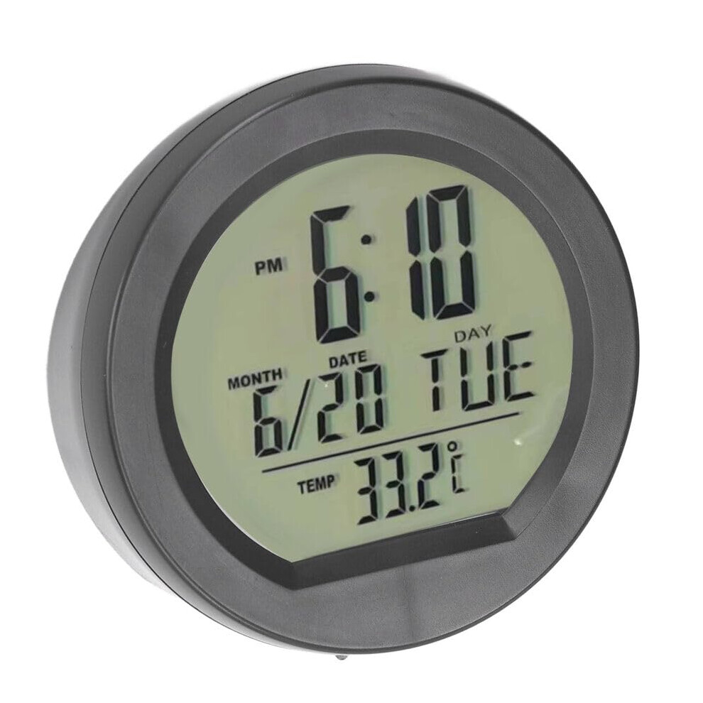 Solar Powered Car Digital Thermometer And Dashboard Clock With Realtime Temperature Display Ref: 4703 9053599097600