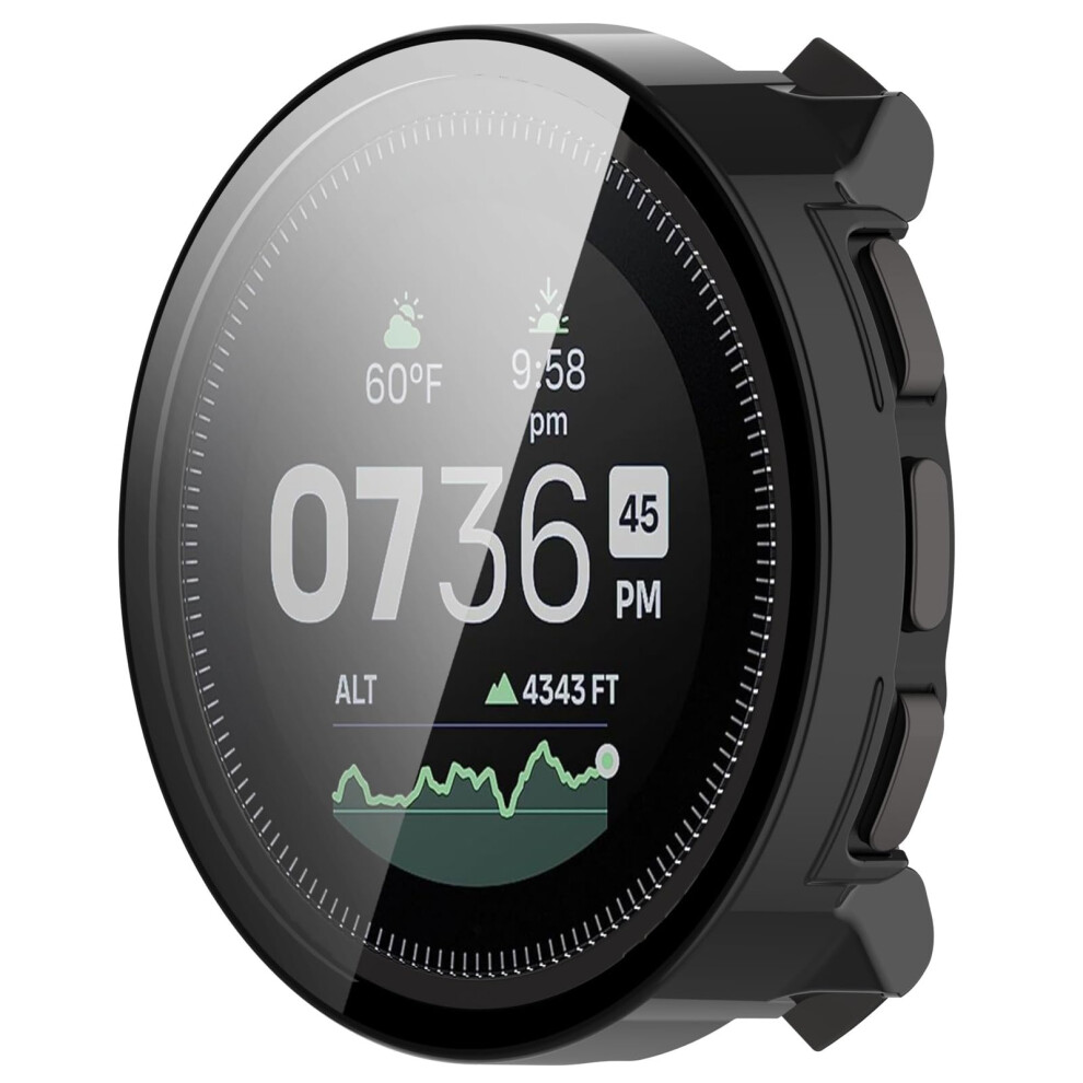 Tempered Glass Screen Protector With Full Coverage Scratch Resistant Watch Case For Suunto Vertical Black 9070919924019