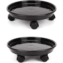 Set Of 2 Flower Pot Stands On Wheels for Indoor And Outdoor Use 30